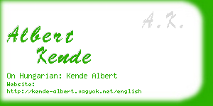 albert kende business card